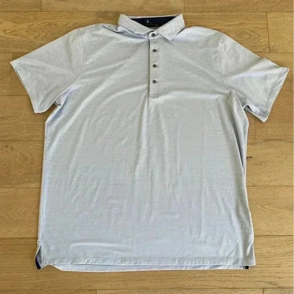 Greyson Mens Polo Striped Blue White XXL - Picture 1 of 8